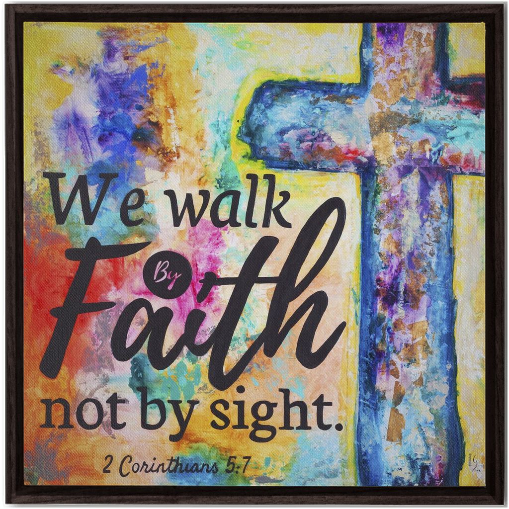 Walk By Faith artwork detail - interactive canvas print that comes alive with mobile app wall art