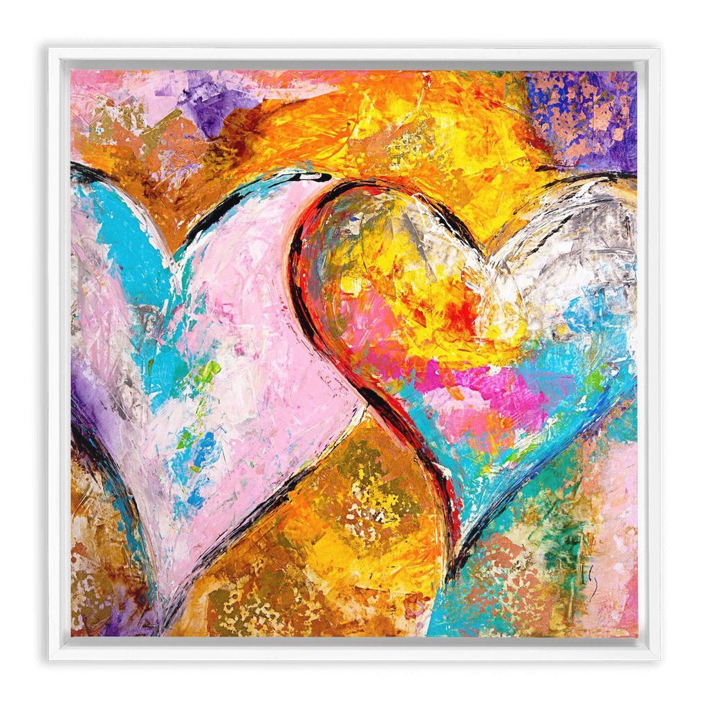 Twin Flame artwork detail - heart painting canvas print wall art