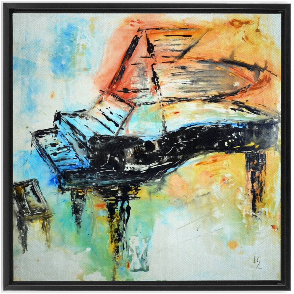 Piano Painting artwork detail - music art canvas print wall art