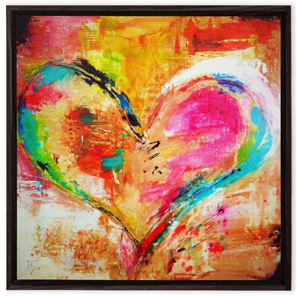 Giving Heart artwork detail - heart painting canvas print wall art