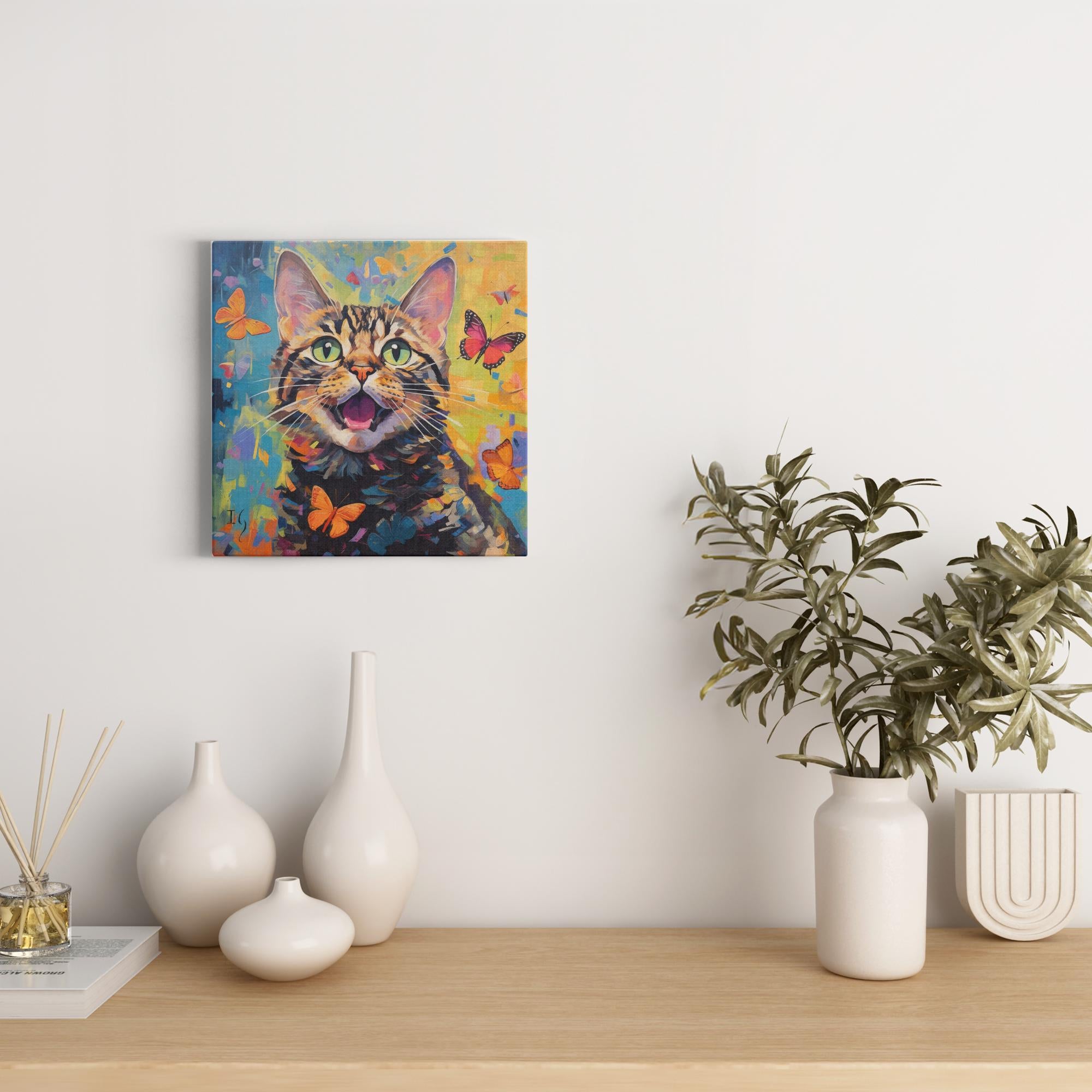 Wings of Surprise artwork detail - colorful pet portrait art wall art