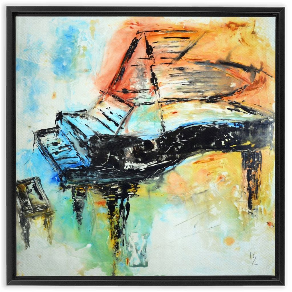Piano Painting artwork detail - music art canvas print wall art