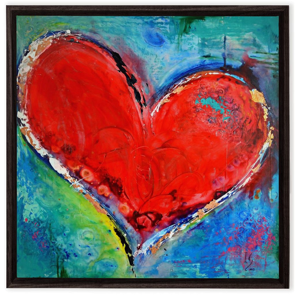 Divine Love artwork detail - heart painting canvas print wall art