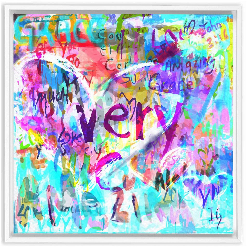 Amazing Grace artwork detail - heart painting canvas print wall art