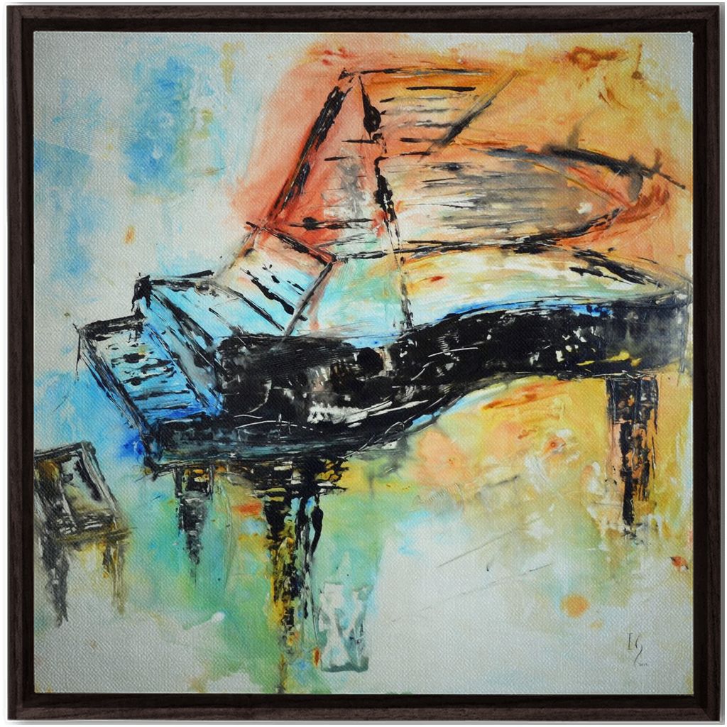 Piano Painting artwork detail - music art canvas print wall art