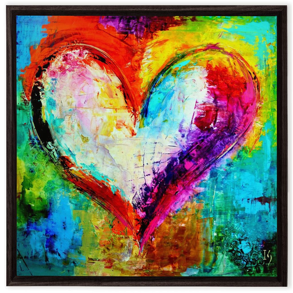 Vibrant Heart artwork detail - heart painting canvas print wall art