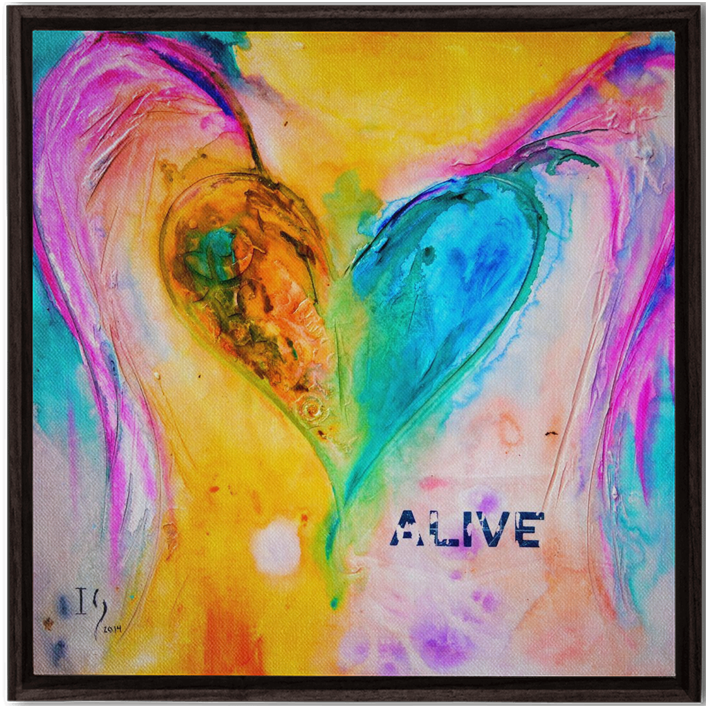 Alive artwork detail - heart painting canvas print wall art