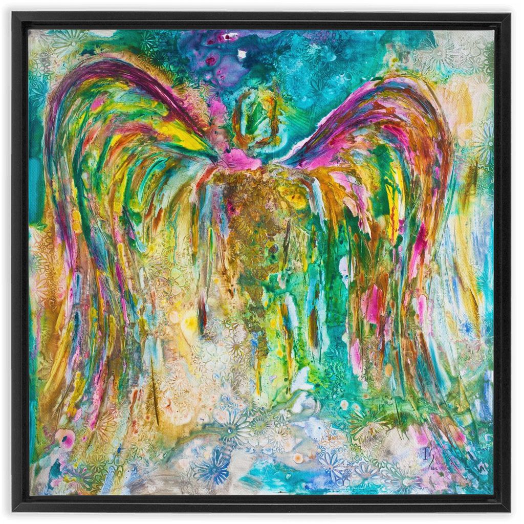 Heavenly Angels artwork detail - angel painting canvas print wall art