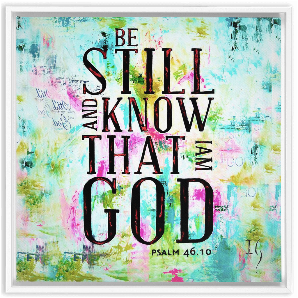 Be Still and Know That I Am God artwork detail - interactive canvas print that comes alive with mobile app wall art