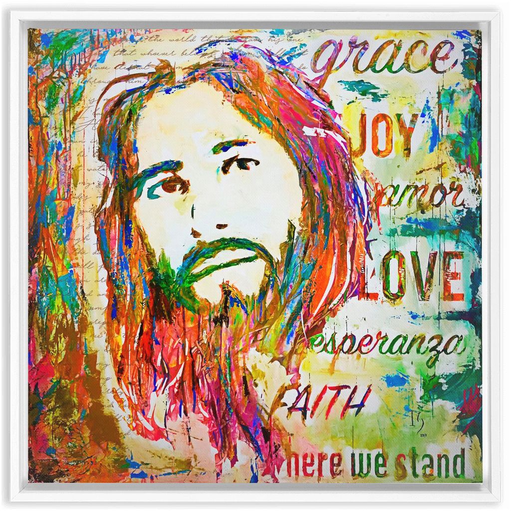 Jesus of Nazareth artwork detail - christian wall art canvas print wall art
