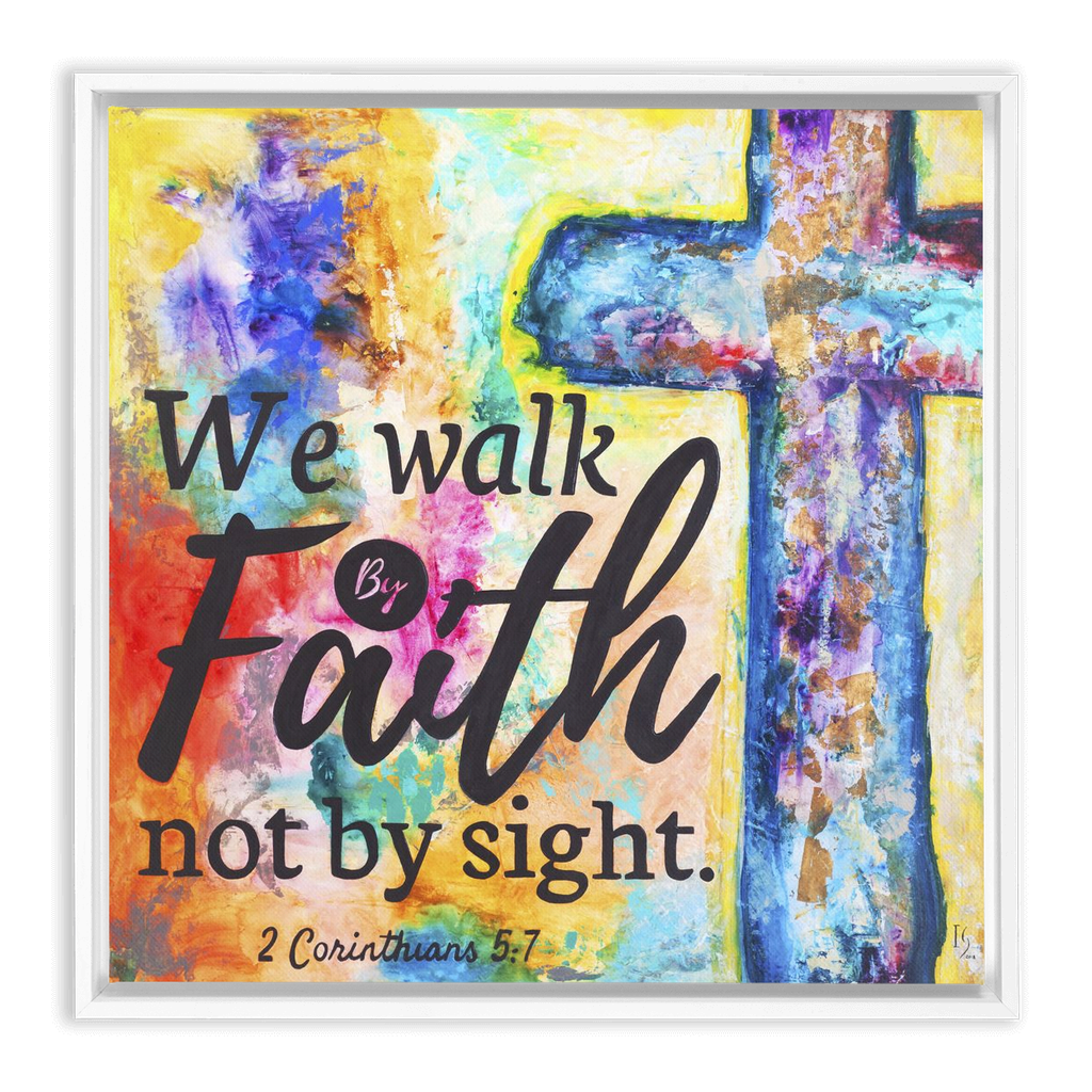 Walk By Faith artwork detail - interactive canvas print that comes alive with mobile app wall art
