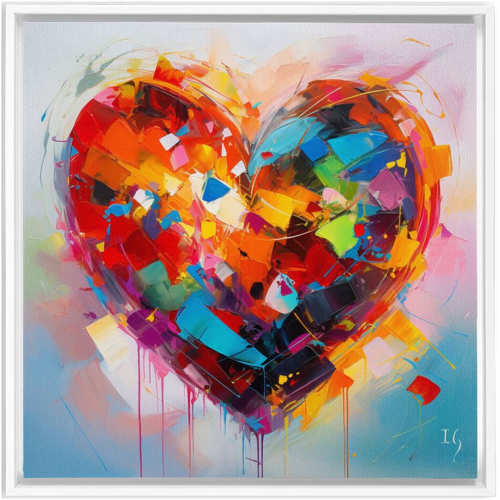 Colorful Fresh Emotions artwork detail - heart painting canvas print wall art