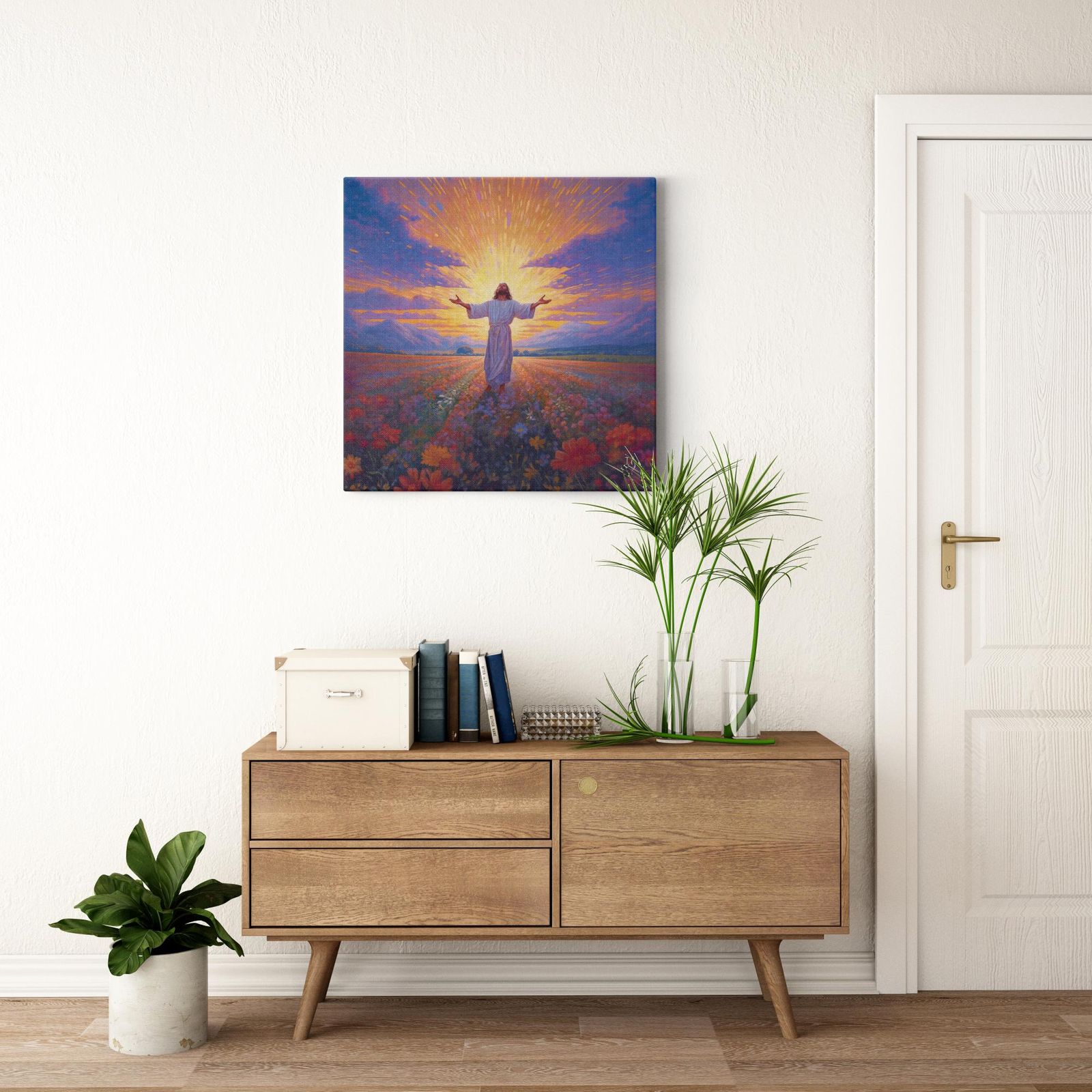 Jesus - The Symbol of Hope artwork detail - smiling Jesus painting wall art
