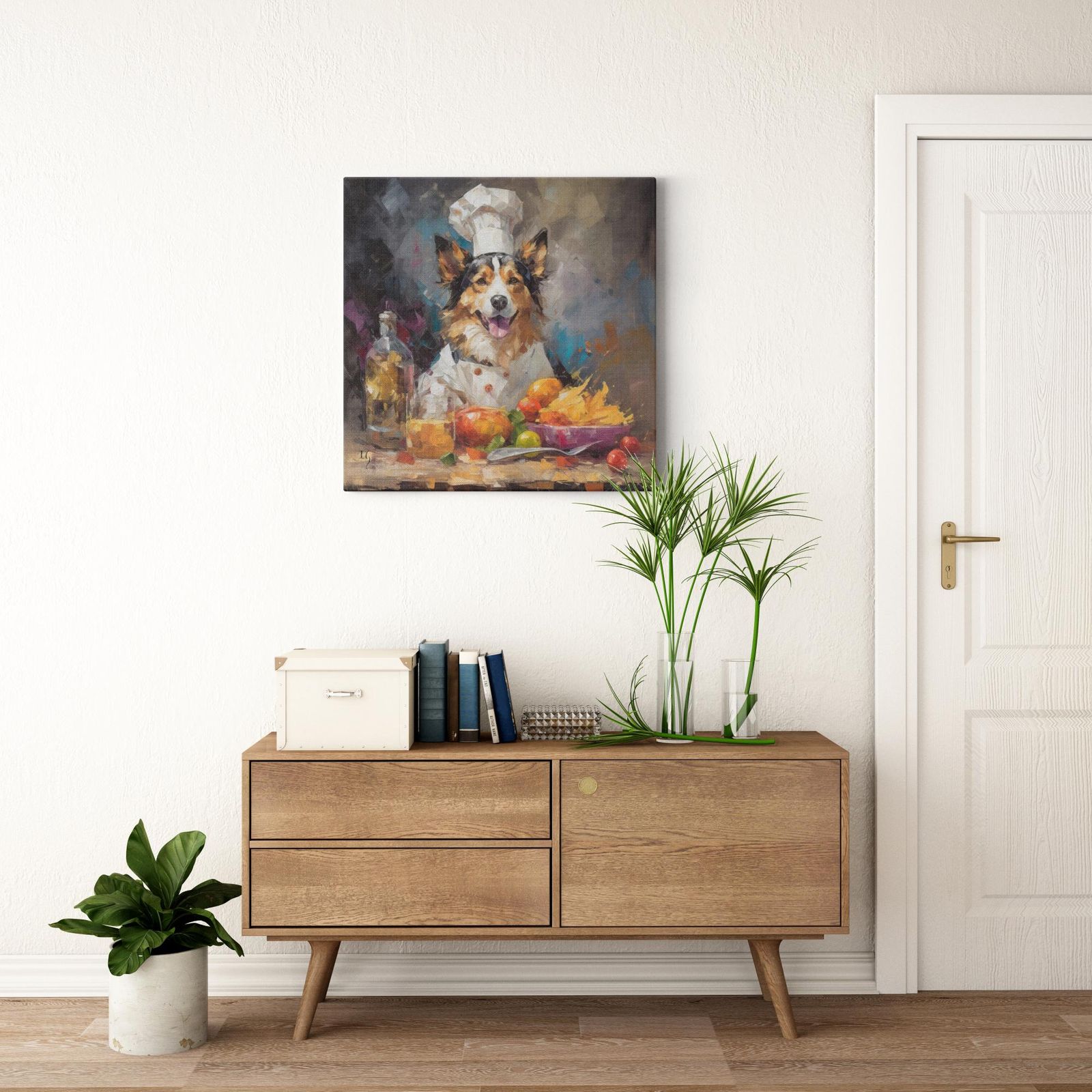 Passionate Chef artwork detail - colorful pet portrait art wall art
