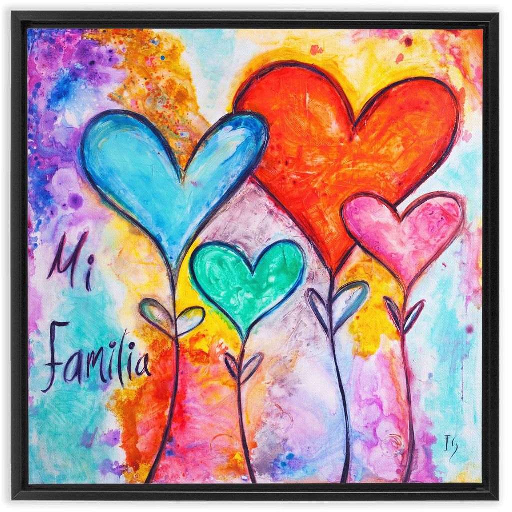 Family First artwork detail - heart painting canvas print wall art