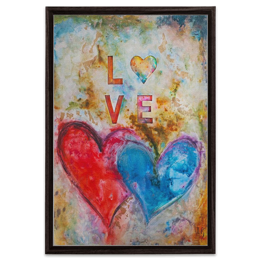 God Is Love artwork detail - heart painting canvas print wall art