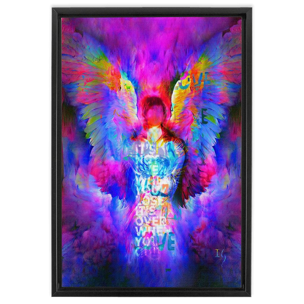 Decoding Soul artwork detail - angel painting canvas print wall art