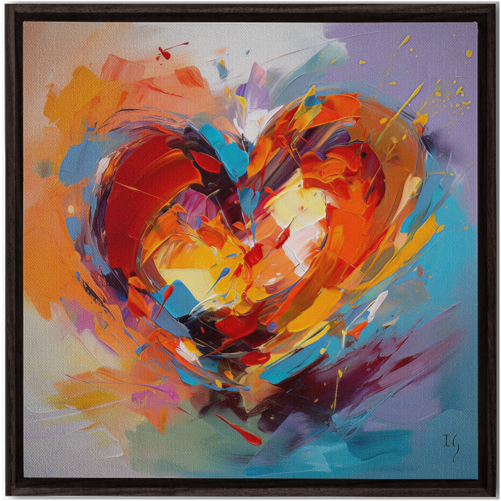 Love and Color artwork detail - heart painting canvas print wall art