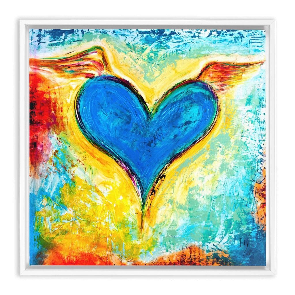 Perfect Love Casts Out Fear artwork detail - heart painting canvas print wall art