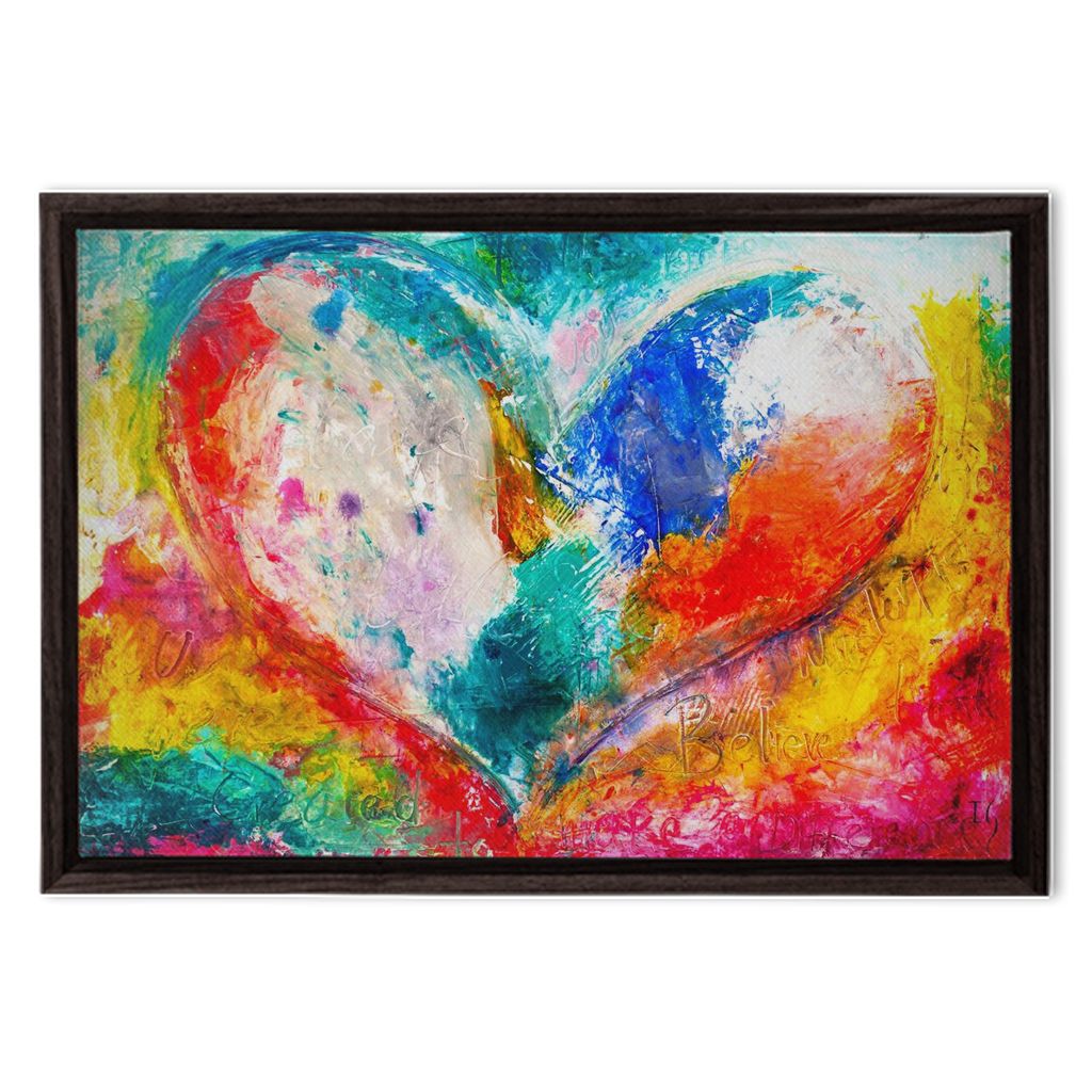 I Love You Just The Way You Are - heart painting canvas print by Ivan Guaderrama