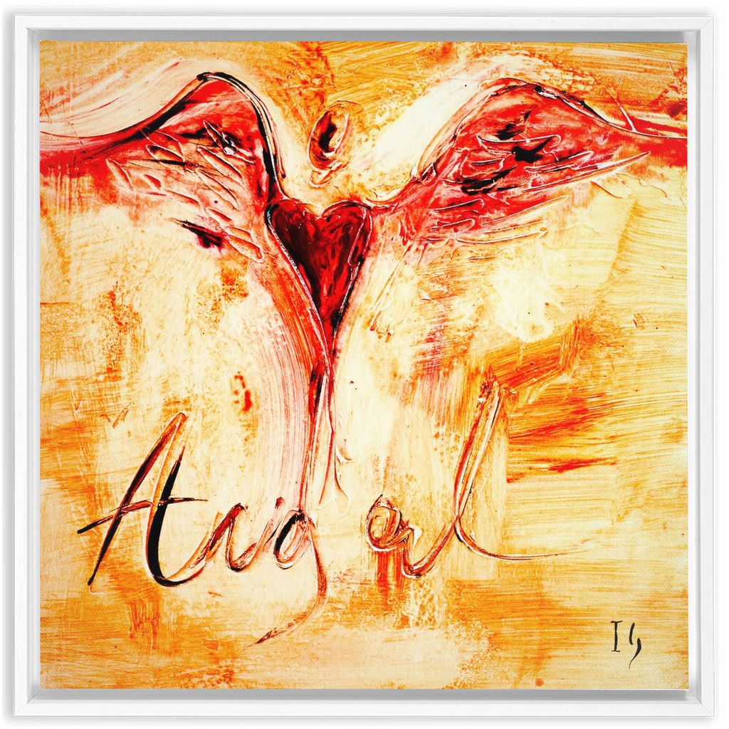 Angel of Love artwork detail - heart painting canvas print wall art
