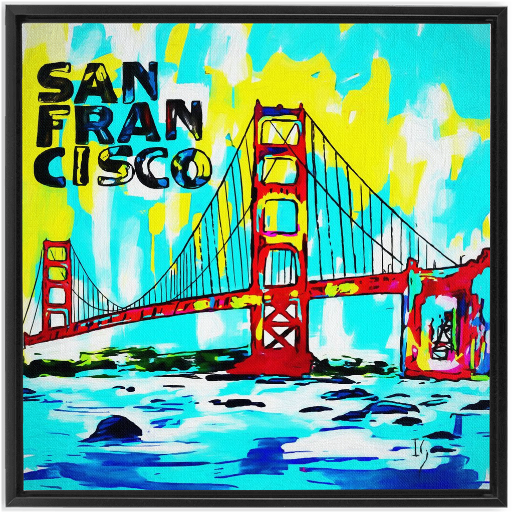 San Francisco artwork detail - commission art canvas print wall art