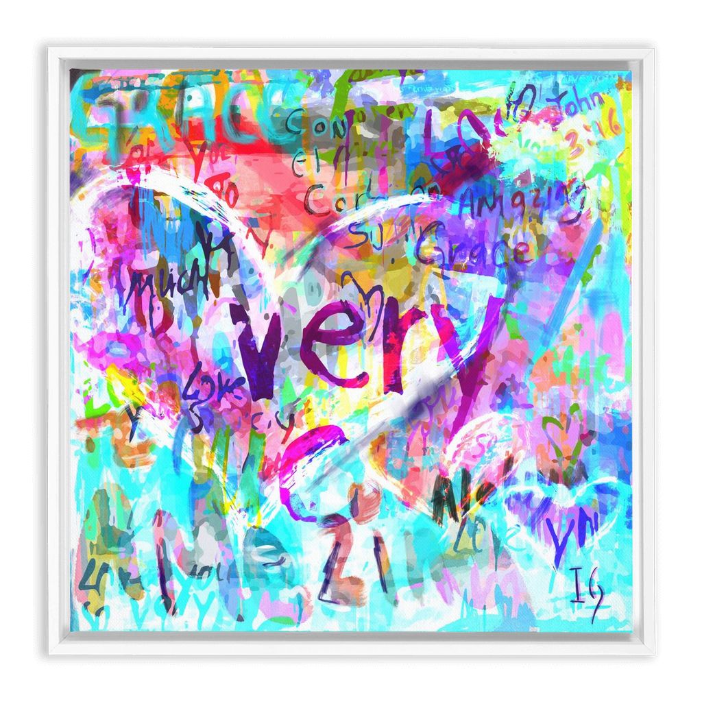 Amazing Grace artwork detail - heart painting canvas print wall art