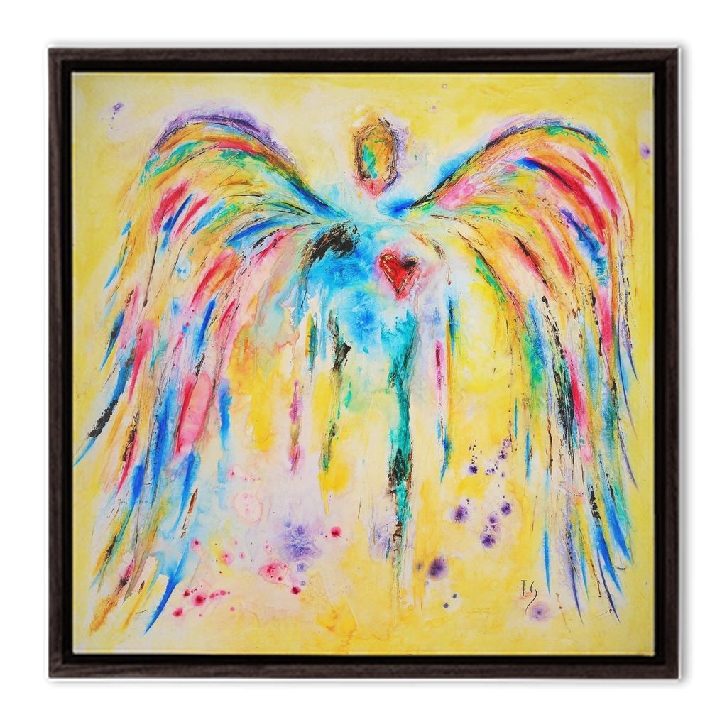 Rainbow Colors - angel painting canvas print by Ivan Guaderrama