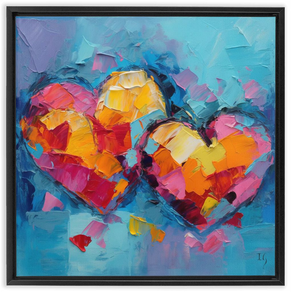 Colors of Connection artwork detail - heart painting canvas print wall art