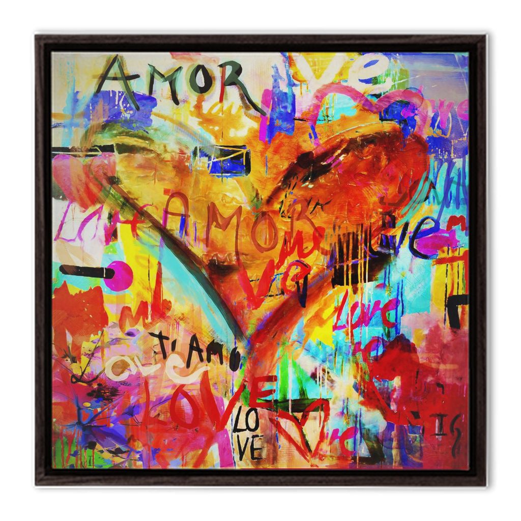 Grateful Heart - heart painting canvas print by Ivan Guaderrama