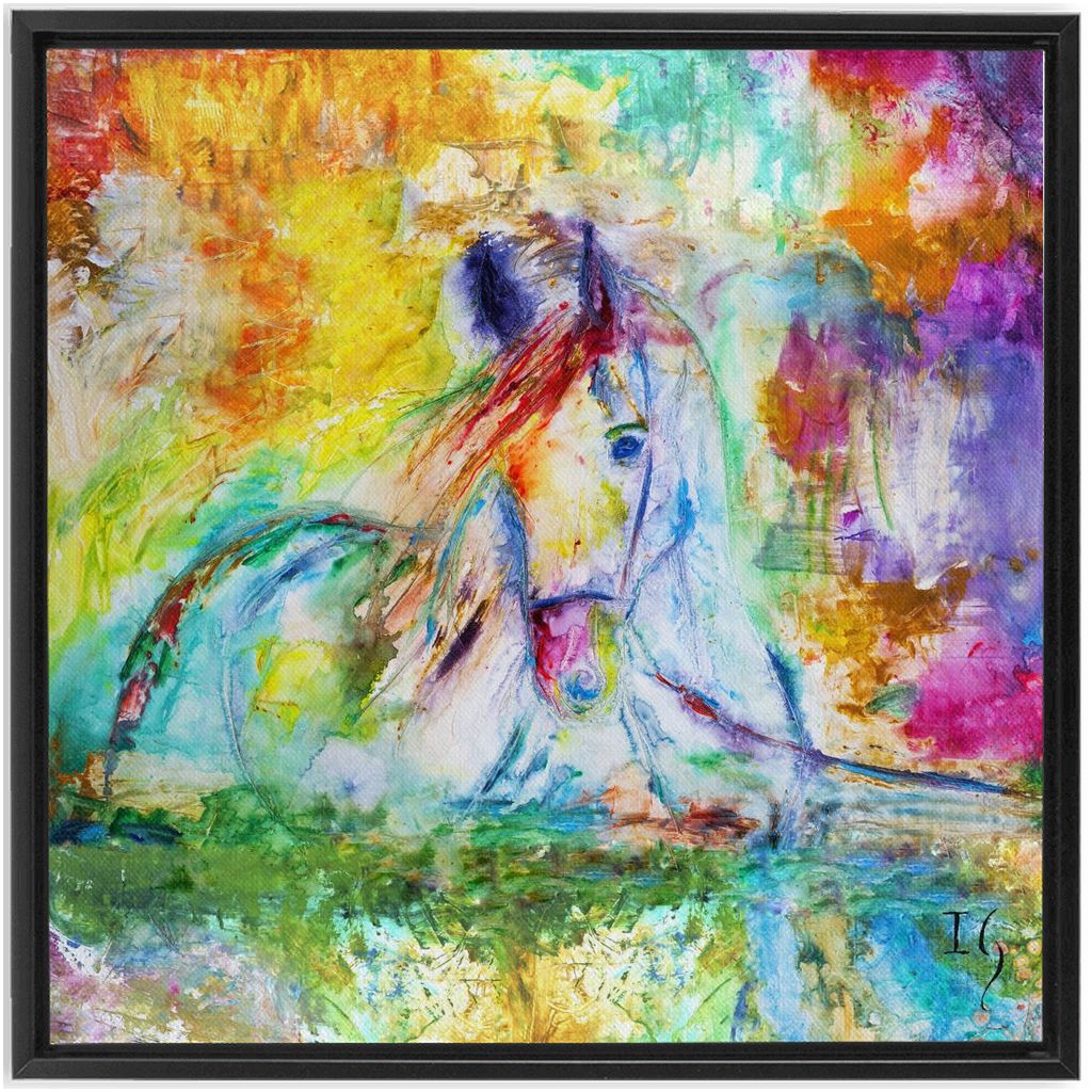 Paint Horse artwork detail - interactive canvas print that comes alive with mobile app wall art