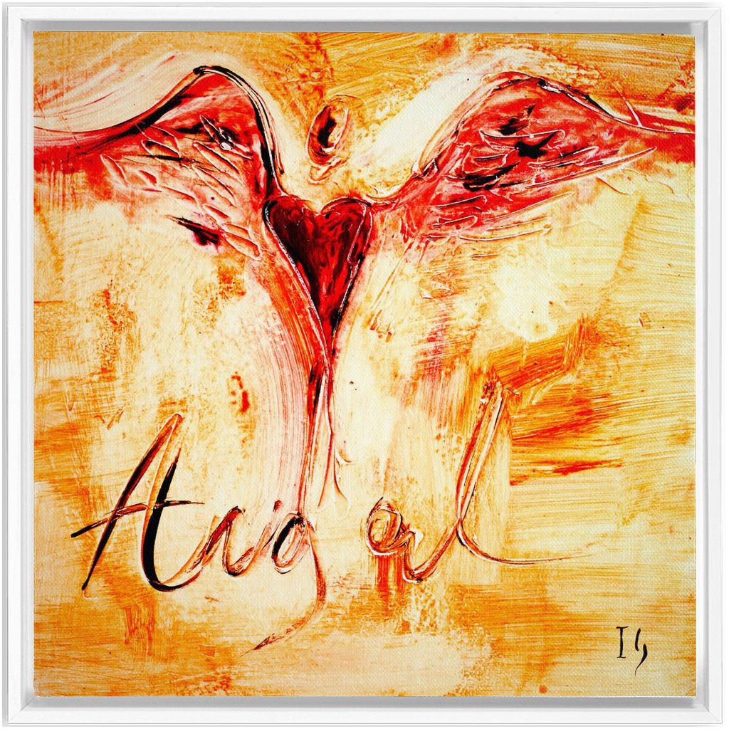 Angel of Love artwork detail - heart painting canvas print wall art