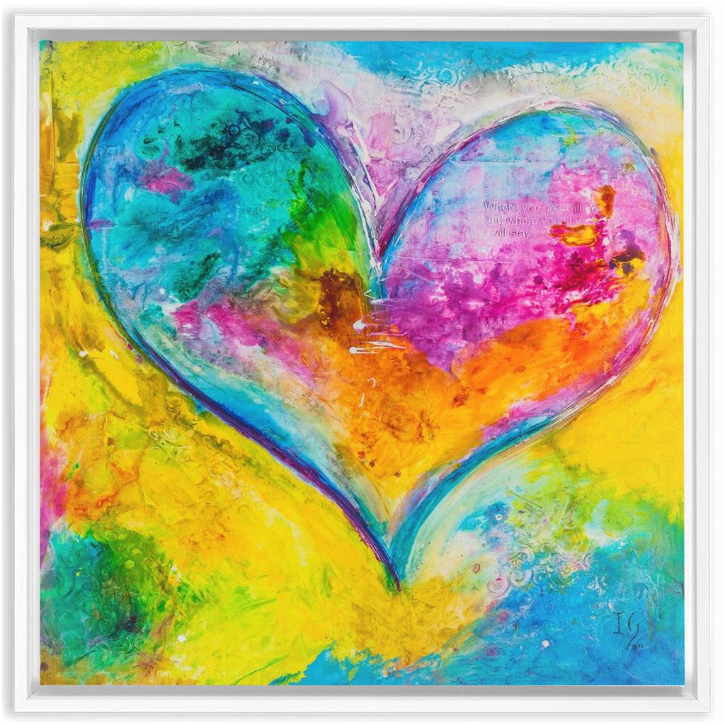 Faithful Love artwork detail - heart painting canvas print wall art