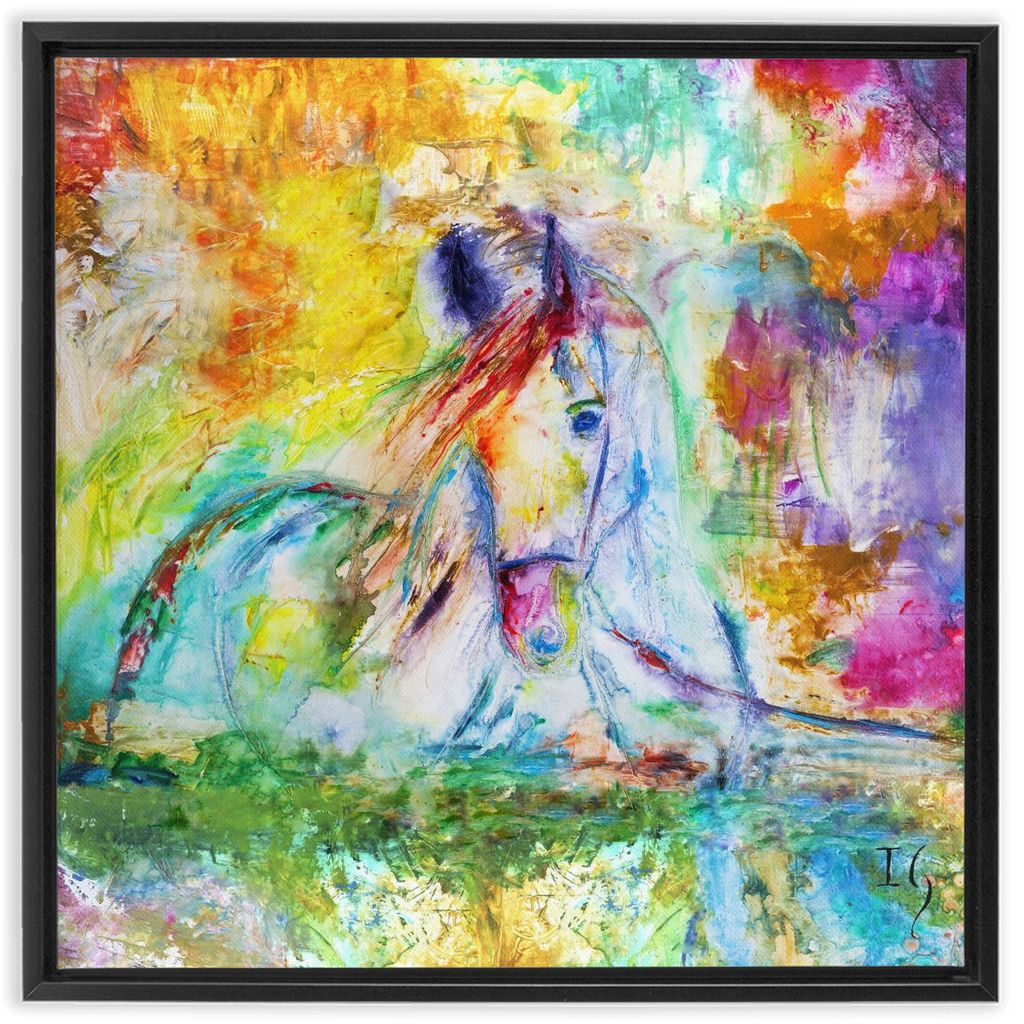 Paint Horse artwork detail - interactive canvas print that comes alive with mobile app wall art