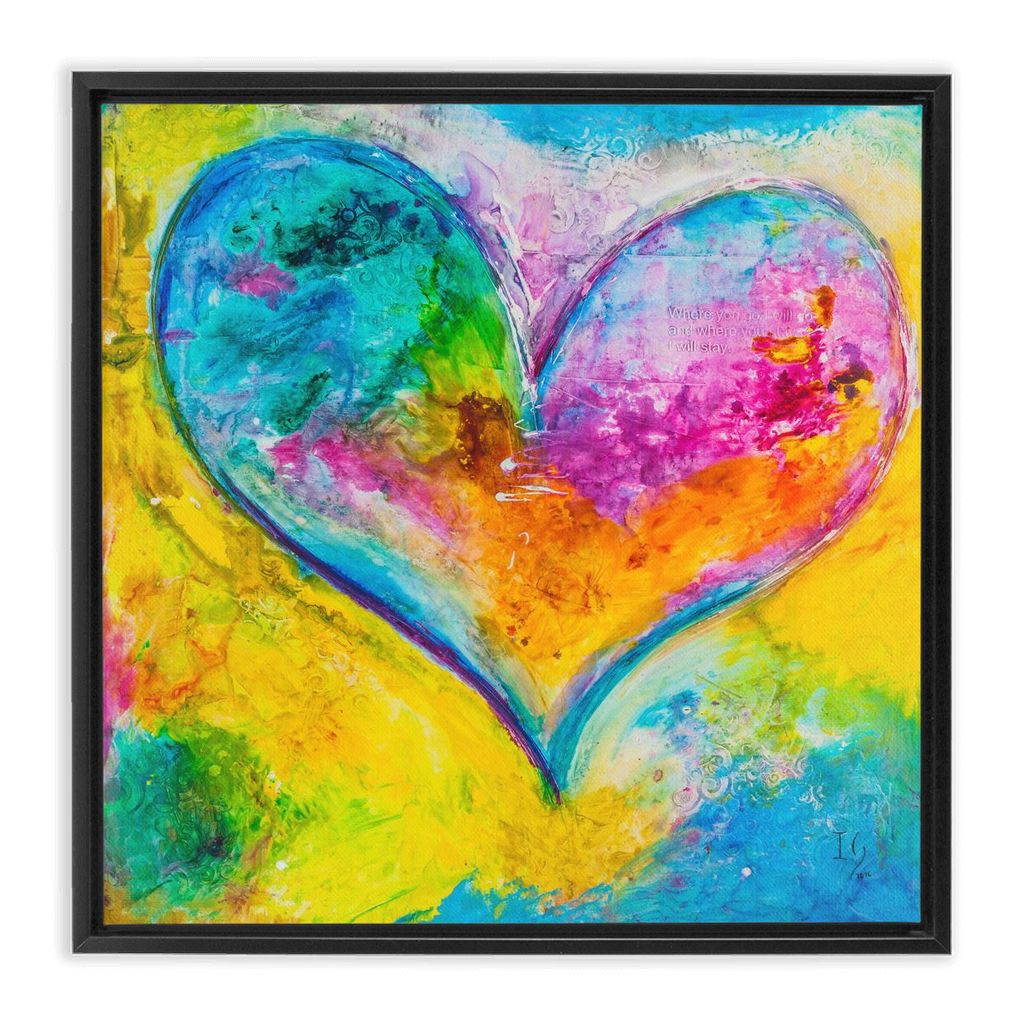 Faithful Love artwork detail - heart painting canvas print wall art