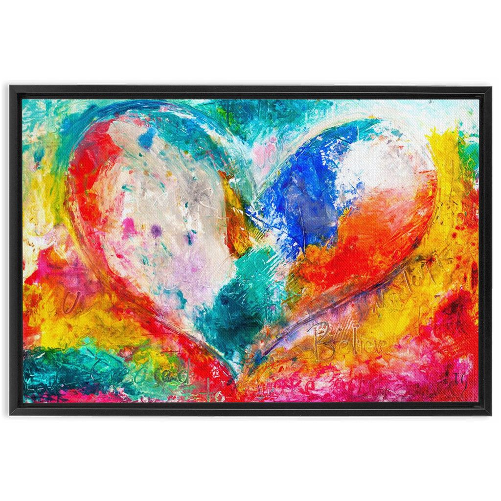 I Love You Just The Way You Are artwork detail - heart painting canvas print wall art