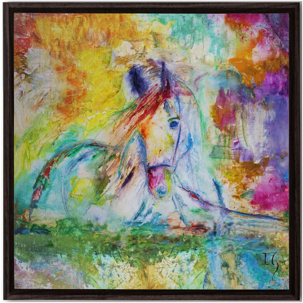 Paint Horse artwork detail - interactive canvas print that comes alive with mobile app wall art