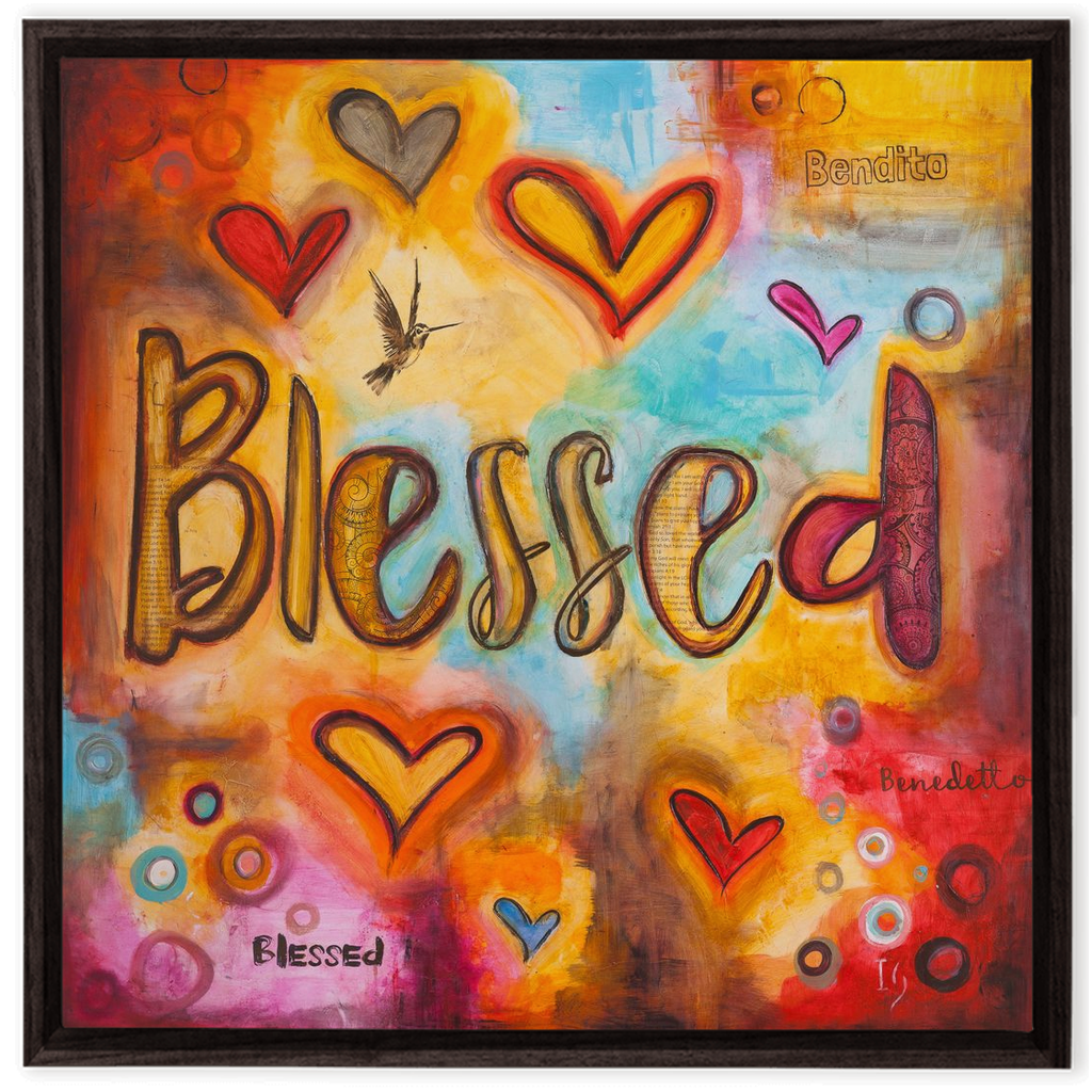 Blessed artwork detail - interactive canvas print that comes alive with mobile app wall art