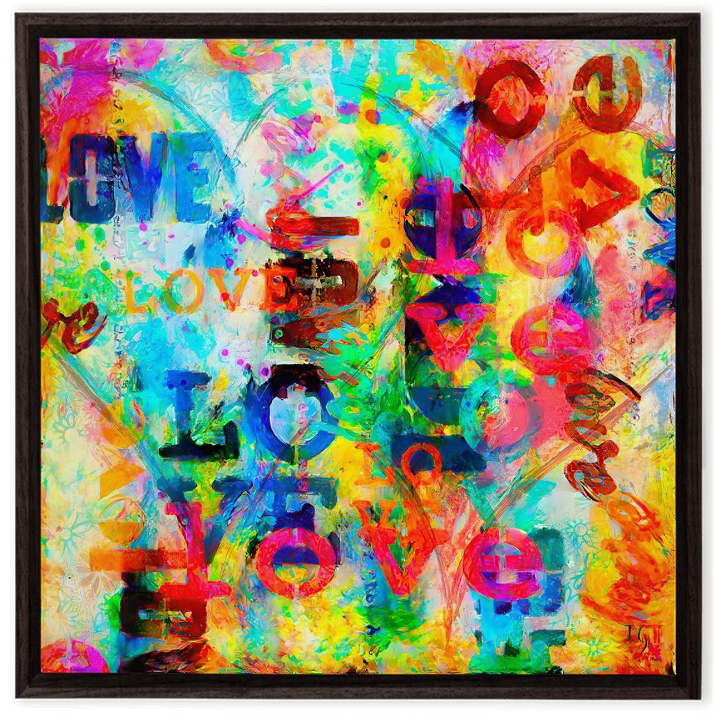 I love you 1000 times artwork detail - abstract art canvas print wall art