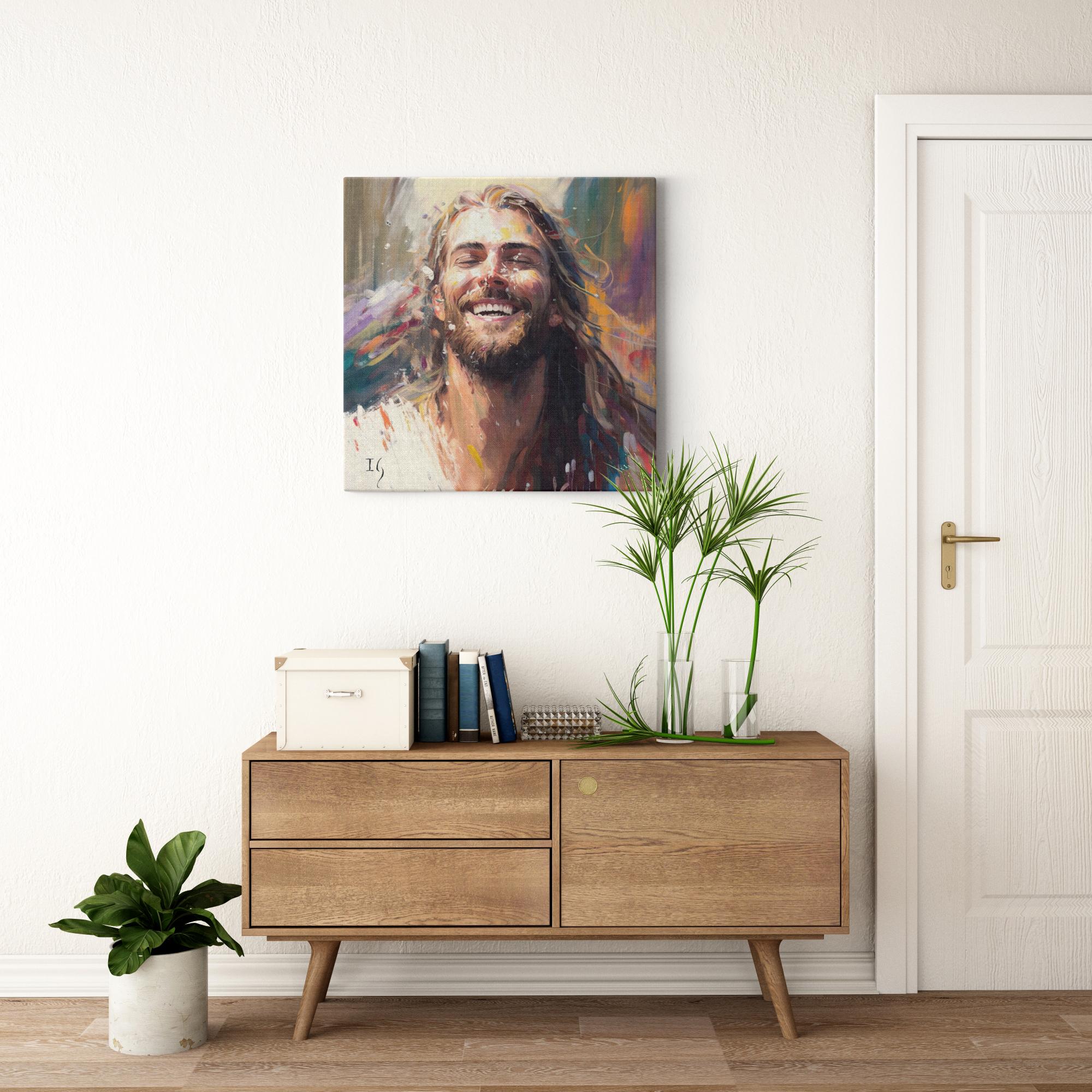 Jesus- The Light of Love-Canvas artwork detail - interactive canvas print that comes alive with mobile app wall art