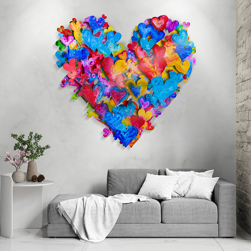 HOPE IN MY HEART -V2 canvas print in room setting - heart painting by Ivan Guaderrama