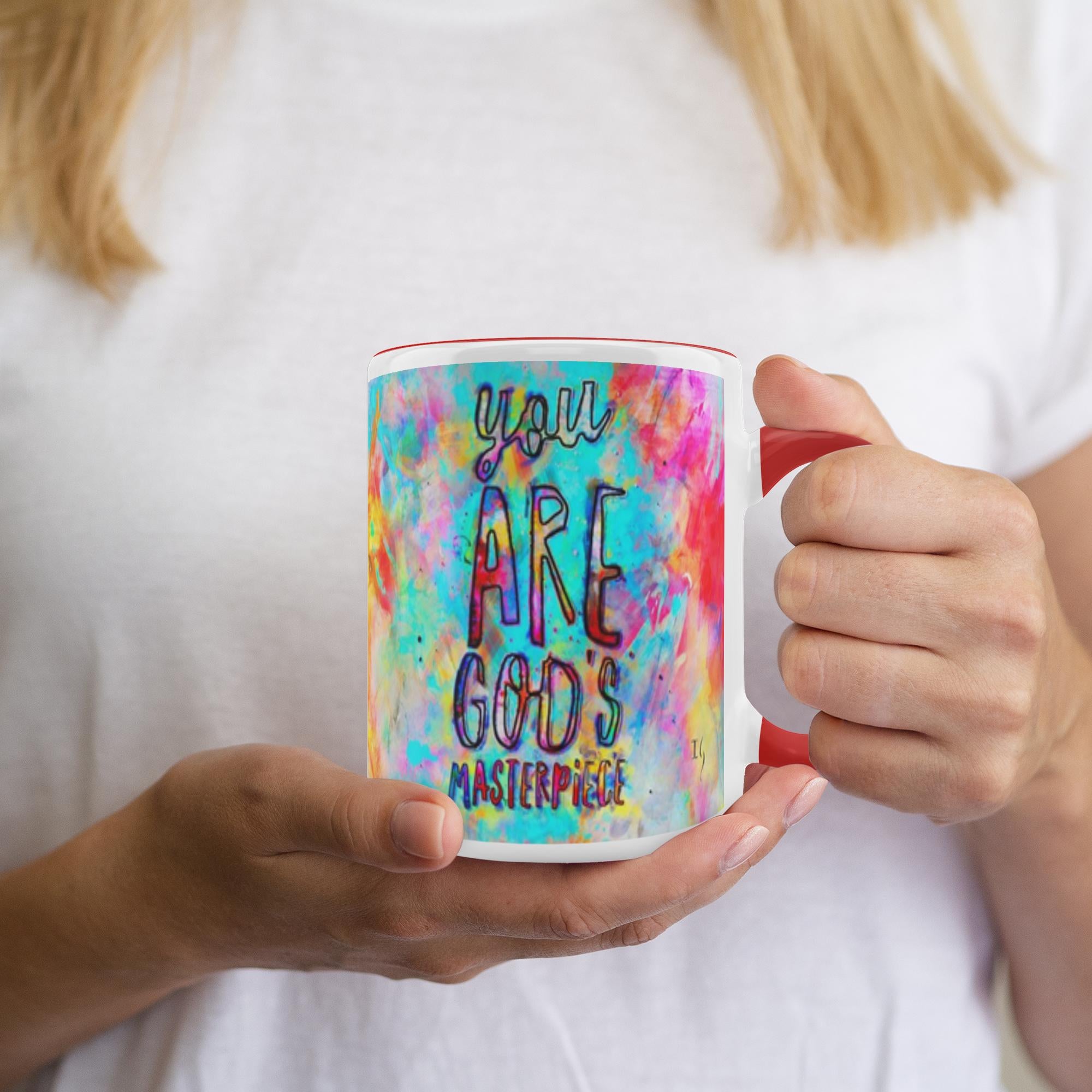 You are God's Masterpiece Interactive Mug artwork detail - interactive christian gift with augmented reality wall art