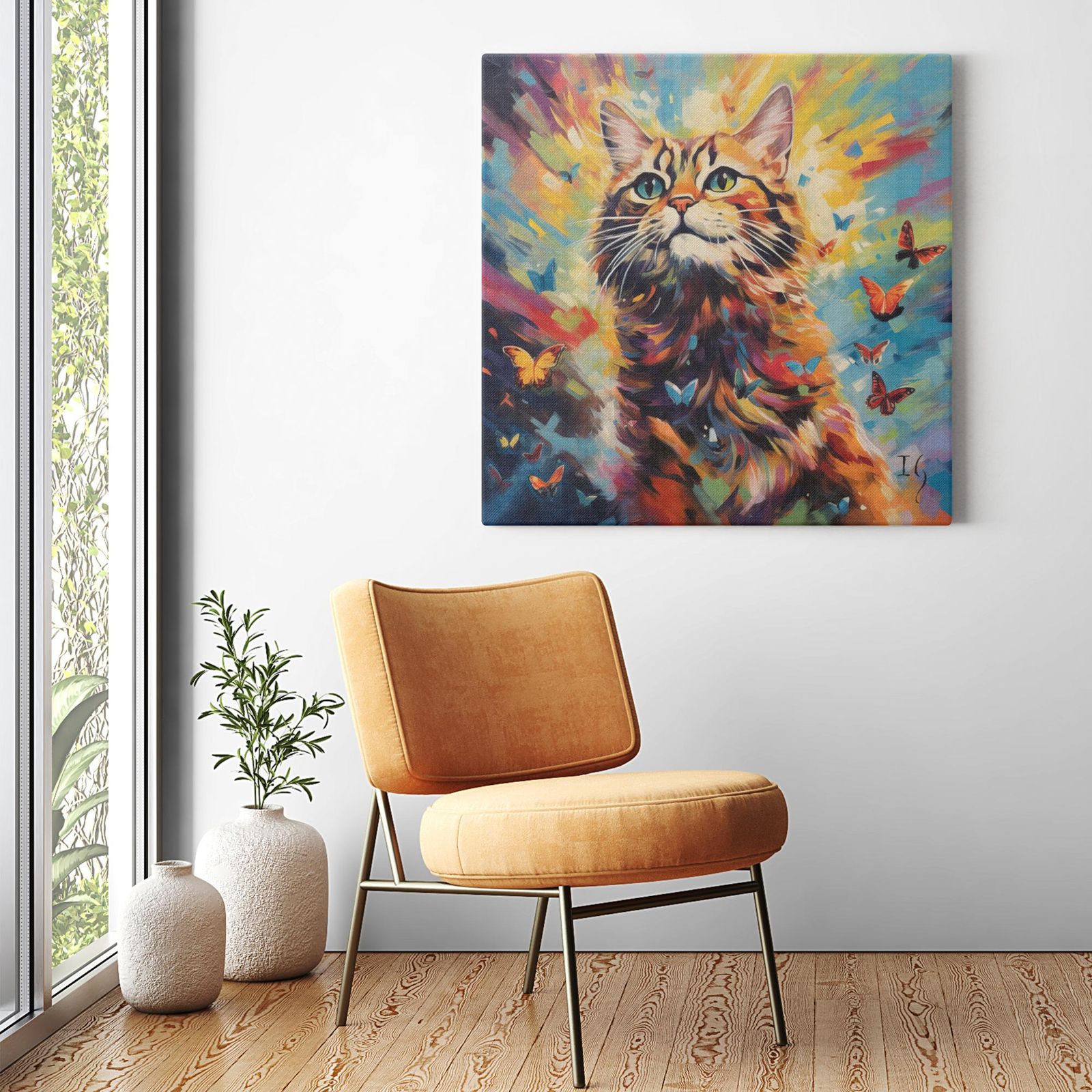 Kaleidoscope Resilience artwork detail - colorful pet portrait art wall art
