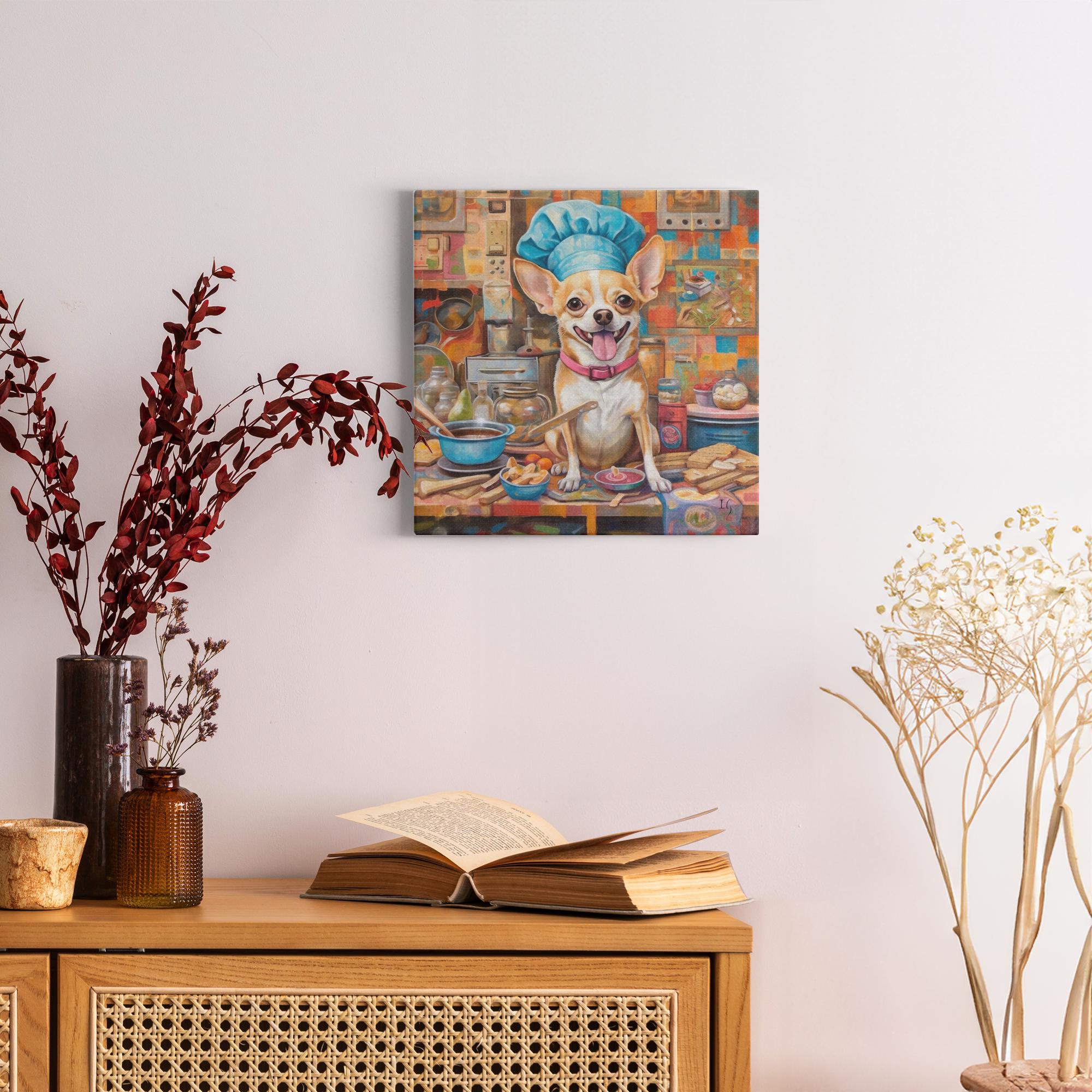 Cooking with Love artwork detail - colorful pet portrait art wall art