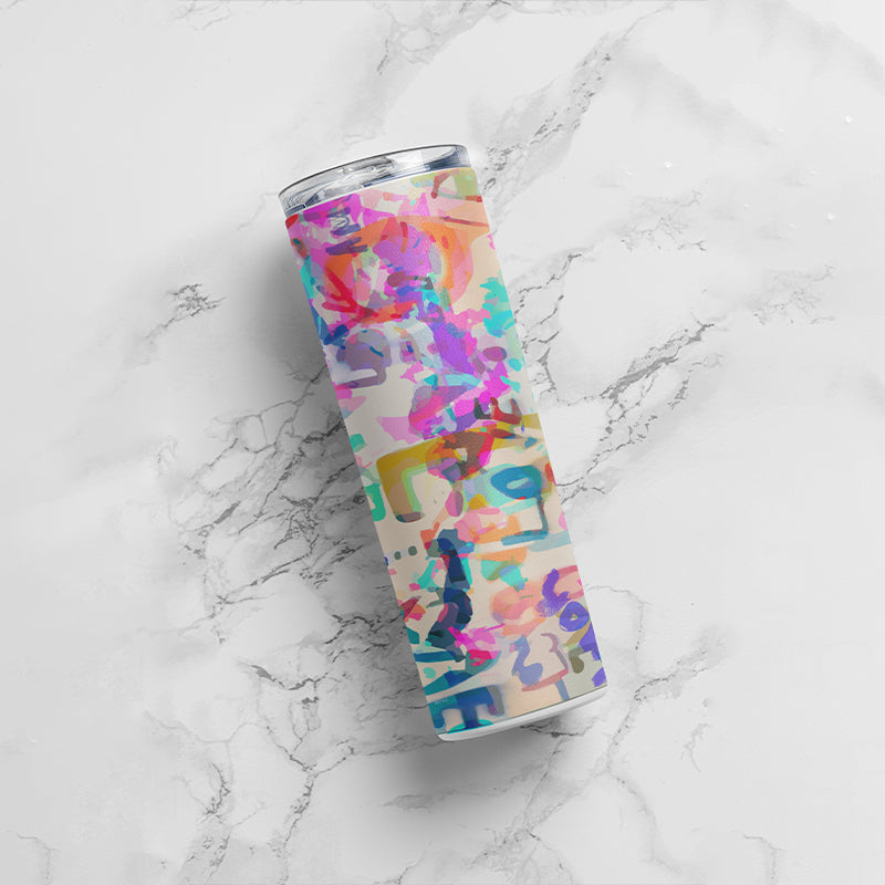 Kaleidoscope of Emotion - Skinny Tumblers canvas print in room setting - christian tumbler by Ivan Guaderrama