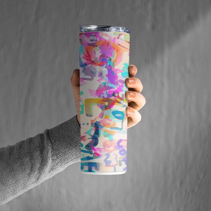 Kaleidoscope of Emotion - Skinny Tumblers canvas print in room setting - christian tumbler by Ivan Guaderrama