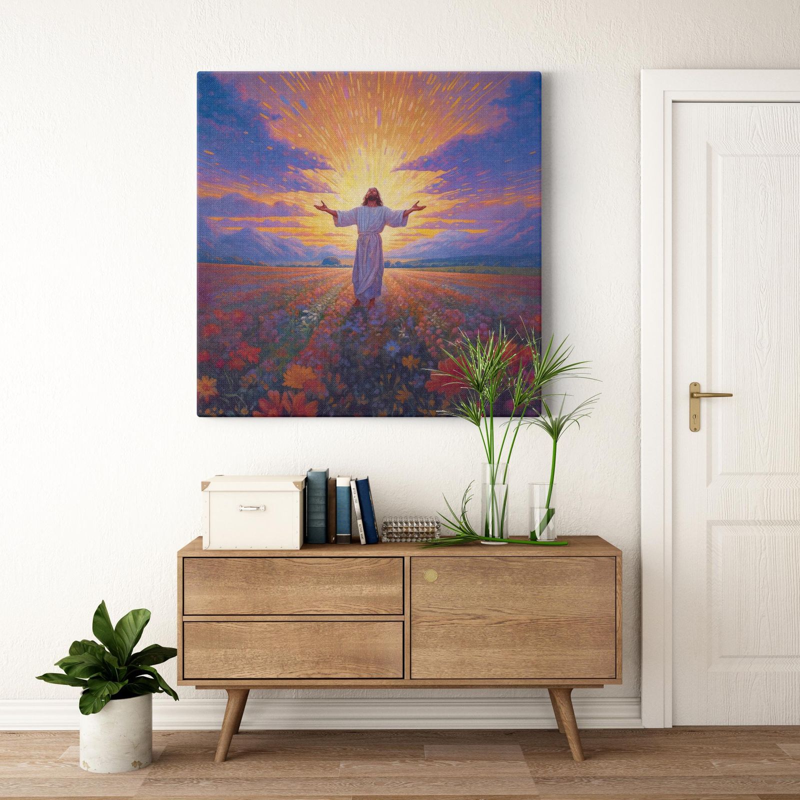 Jesus - The Symbol of Hope artwork detail - smiling Jesus painting wall art