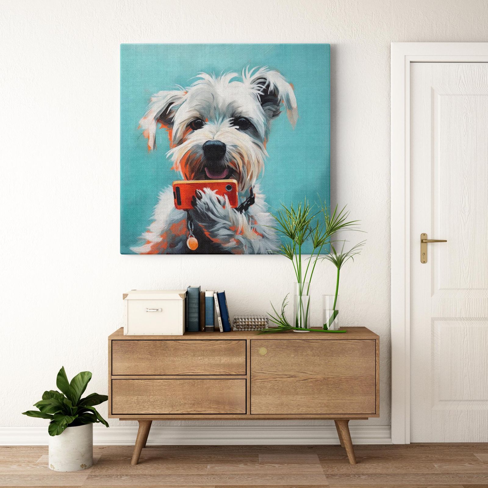 Connection Paws artwork detail - colorful pet portrait art wall art