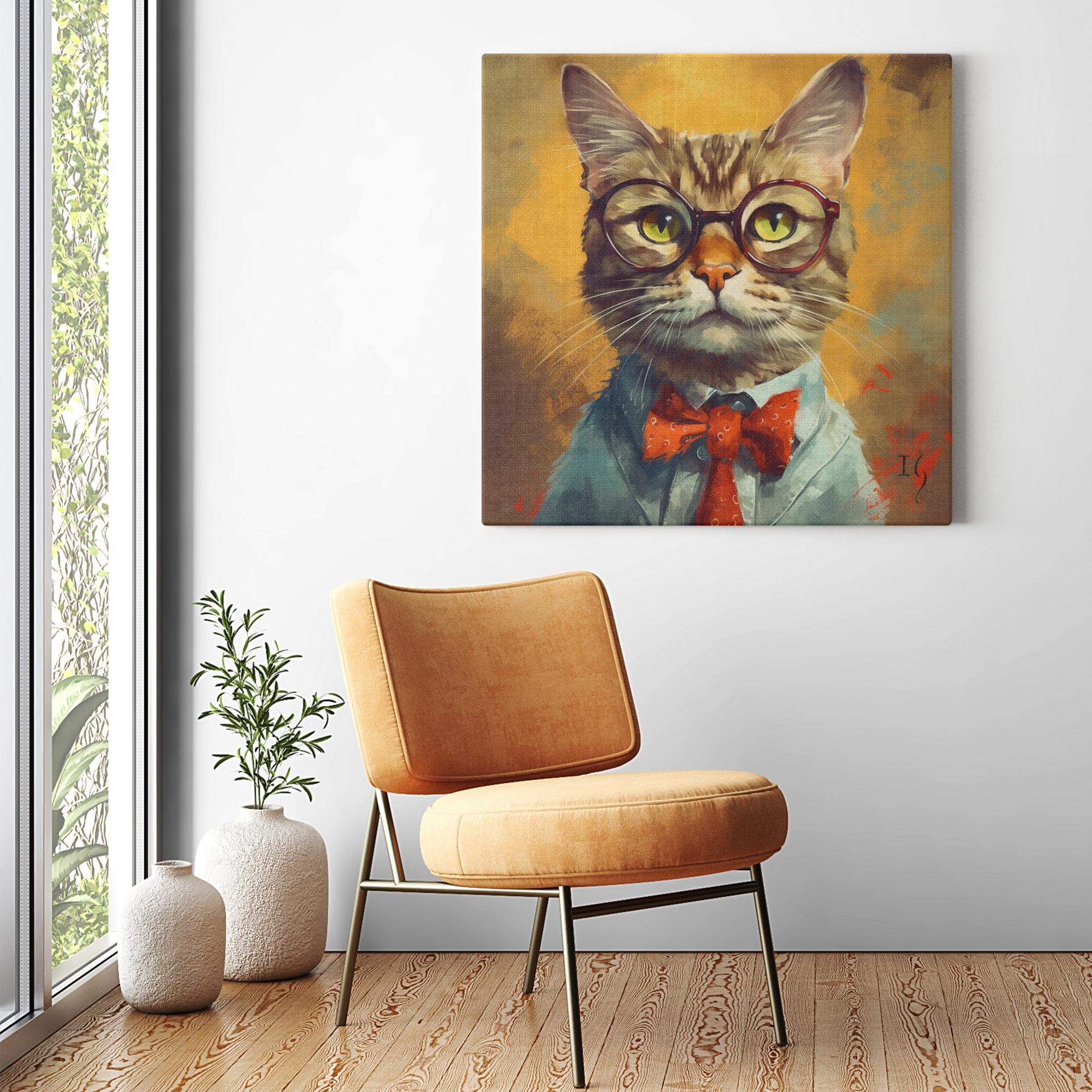 Warmth and Wisdom artwork detail - colorful pet portrait art wall art