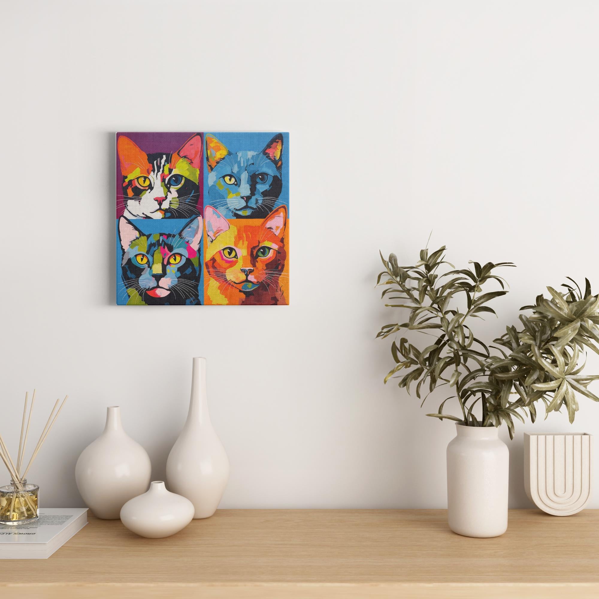 Colorful Quadrant artwork detail - colorful pet portrait art wall art